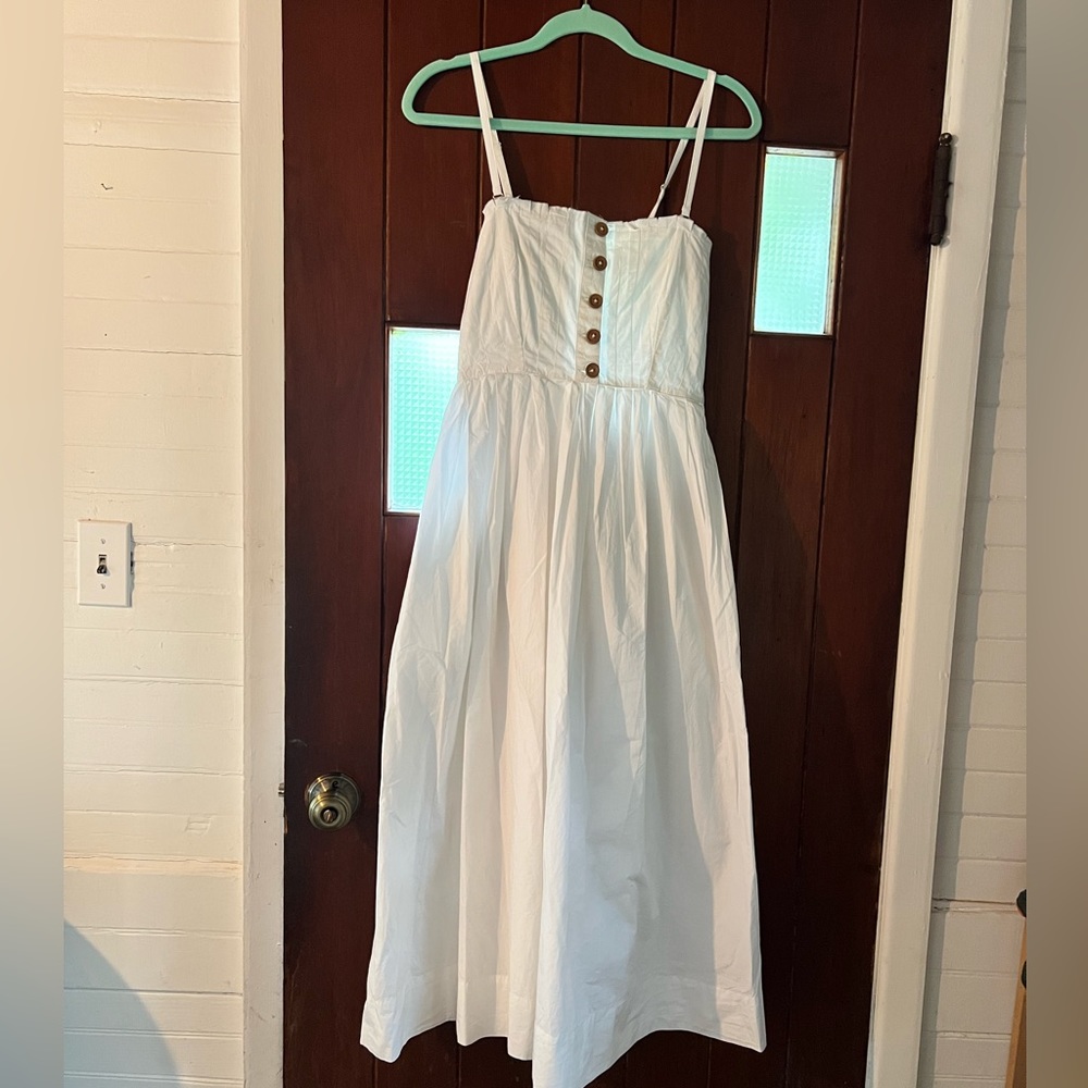 Free people white cotton dress lined